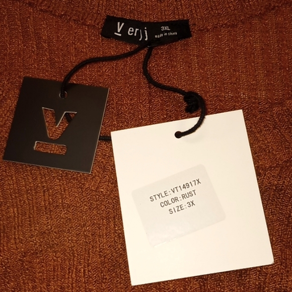 Very J Rust High Low Knit Top - Picture 11 of 12